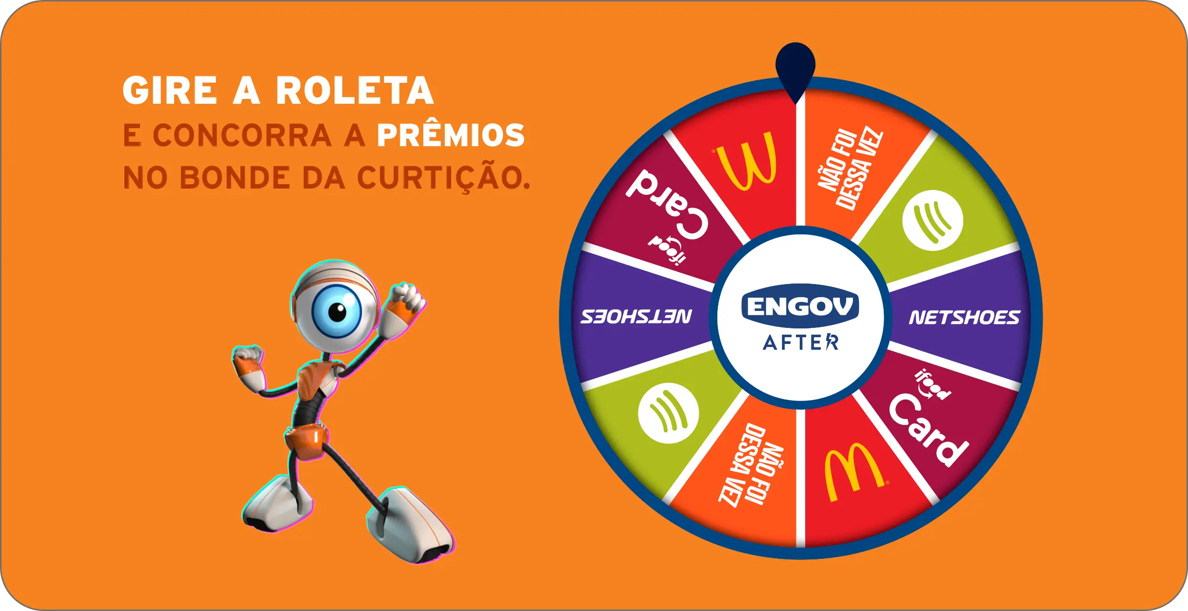 Gire a roleta e concorra a prêmios no bonde da curtição: McDonalds, Spotfy, Netshoes e iFood